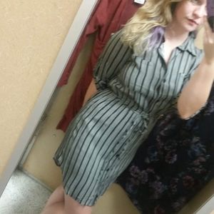 🦄Striped Collard Button Up Dress